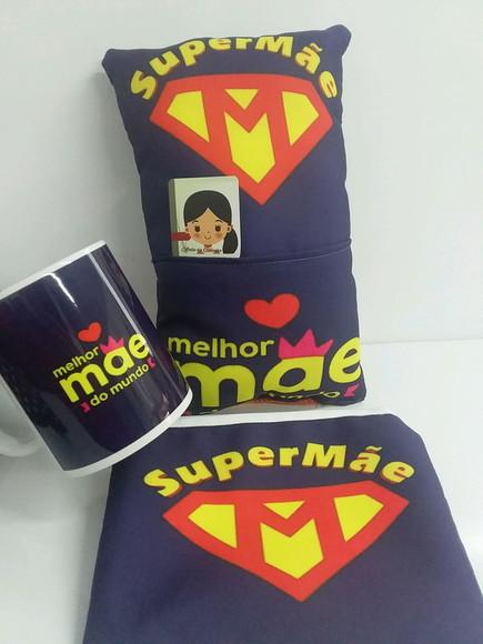 Kit dia das mães, almofada, caneca e necessarie