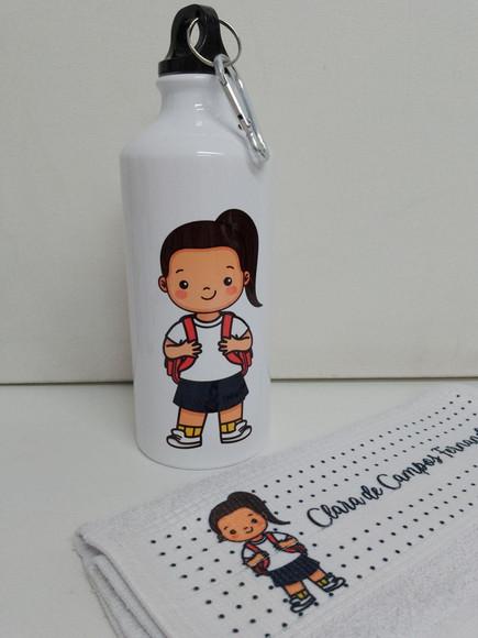 Kit Escolar Squeeze e Toalhinha Lavabinho