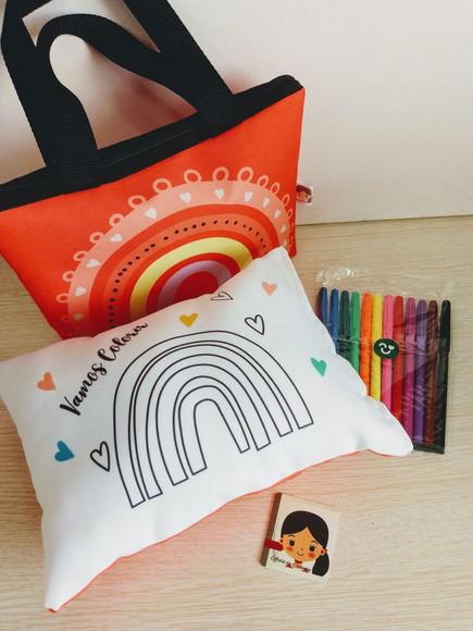 Kit Infantil (bolsa + Almofada Pinte E Lave + Canetinha)