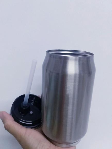 Lata Térmica Metal Prata Personalizada com Tampa 300ml