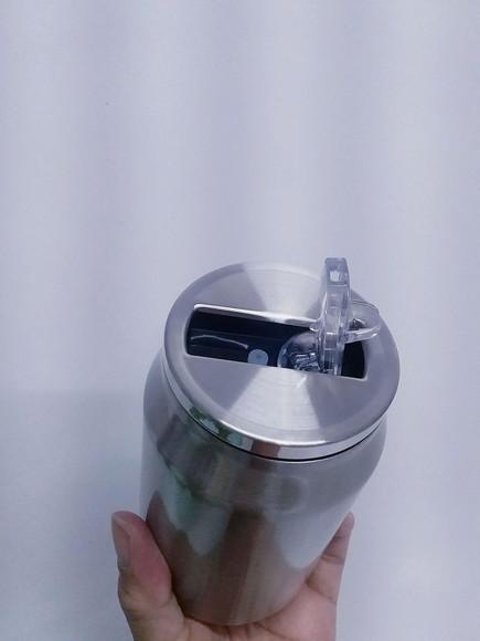 Lata Térmica Metal Prata Personalizada com Tampa 300ml