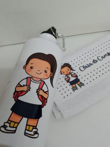 Kit Escolar Squeeze e Toalhinha Lavabinho