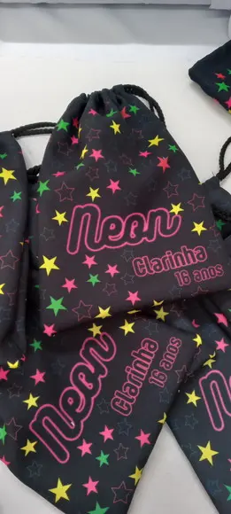Kit 10 Saquinho Surpresa Tema Neon