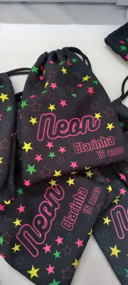 Kit 10 Saquinho Surpresa Tema Neon