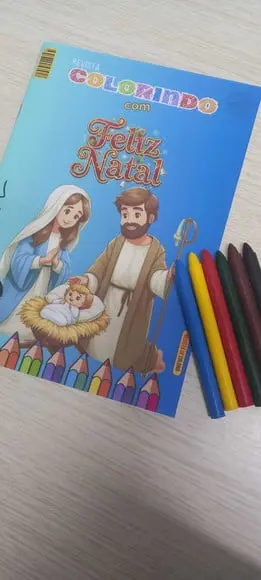 Revistinha para Colorir + Giz de Cera
