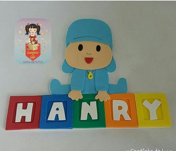 Aplique ou Topo Bolo Pocoyo