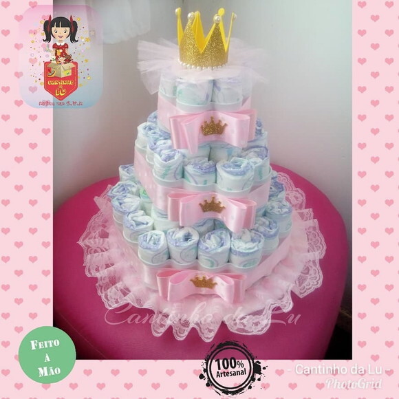 Bolo de Fraldas Princesa