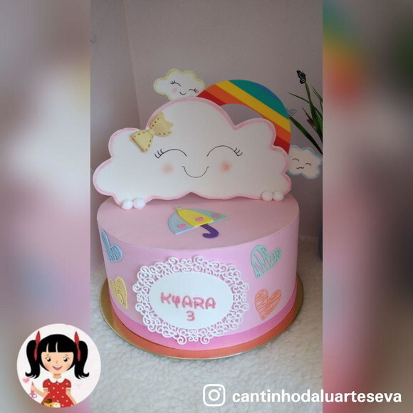 Bolo fake chuva de amor