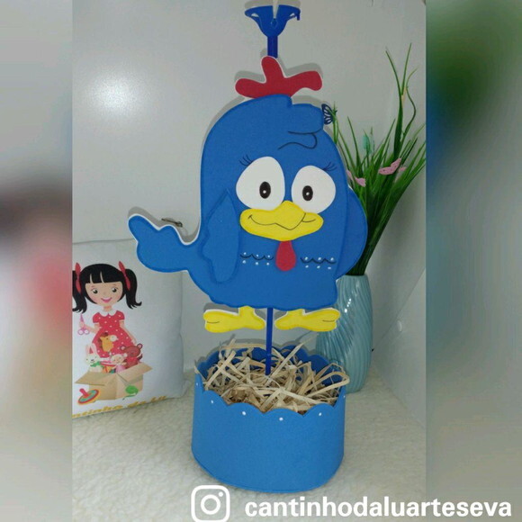 Centro de mesa Galinha pintadinha com porta bexiga