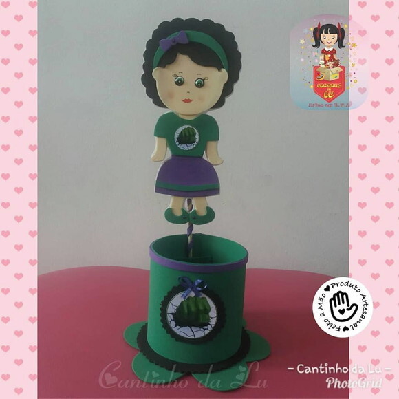 Centro de Mesa Menina Hulk