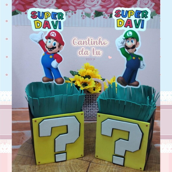 Centro de Mesa Super Mario e Luigi Bros