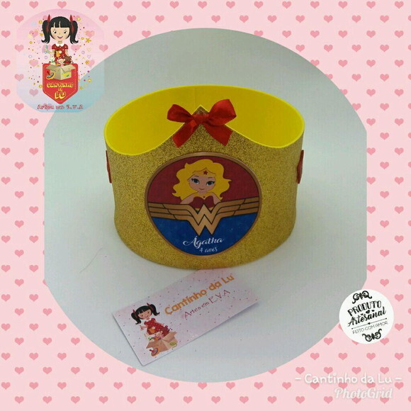 Centro de Mesa Tiara da Mulher Maravilha
