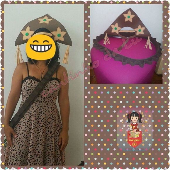 kit chapéu e cartucheira cangaceiro