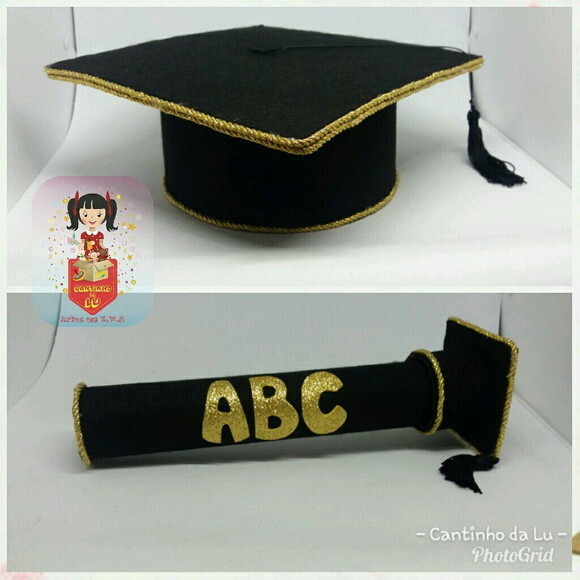 Kit Formatura Abc Capelo + Canudo