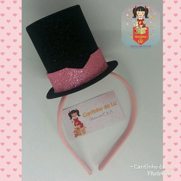 Tiara Cartola do Bita com Glitter