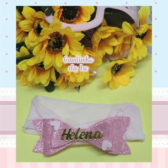 Tiara Laço Baby de Meia Personalizado
