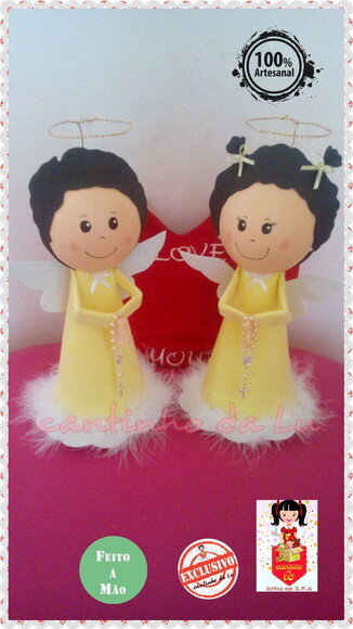 boneco casal gêmeos anjinhos