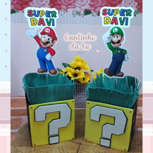 Centro de Mesa Super Mario e Luigi Bros