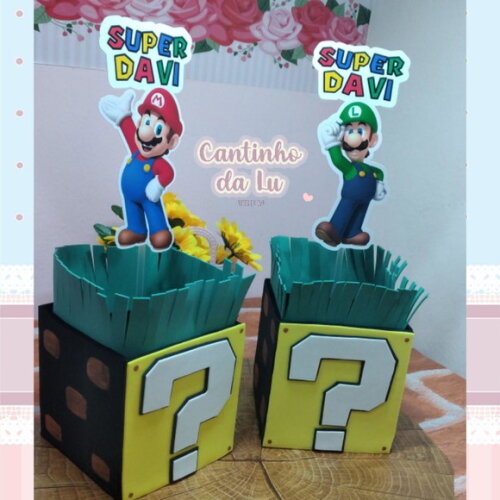 Centro de Mesa Super Mario e Luigi Bros