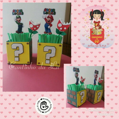 Centro de Mesa Super Mario e Luigi Bros