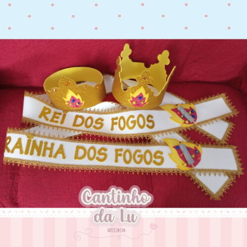 Faixa e Coroa Rei ou Rainha dos Fogos