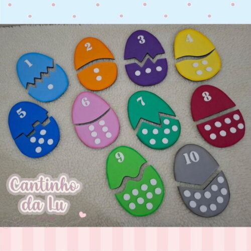 Jogo Encaixe Ovos de Páscoa Numeral