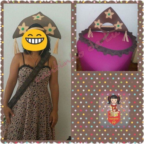 kit chapéu e cartucheira cangaceiro