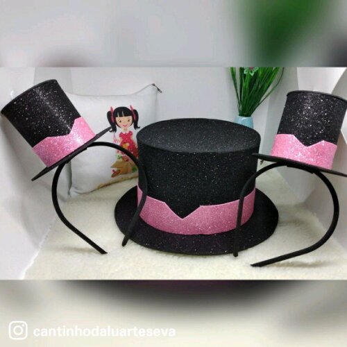 Kit Tiaras e Cartola do Bita com Glitter