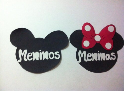 Placa porta Mickey e Minnie