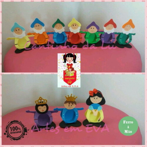 Porta Bombom Branca de Neve e Sete Anões