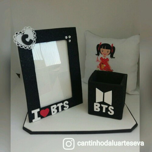 Porta-retrato e Porta-lápis Bts