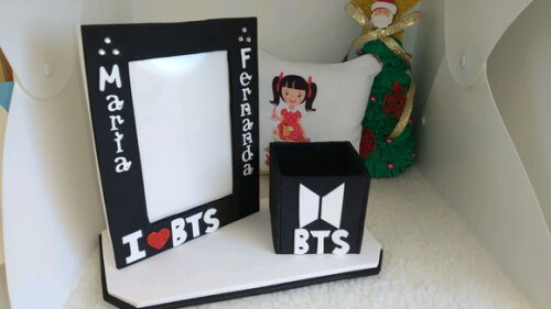 Porta-retrato e Porta-lápis Bts