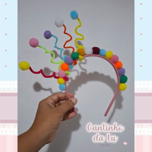 Tiara Bolinhas Coloridas Palhacinha