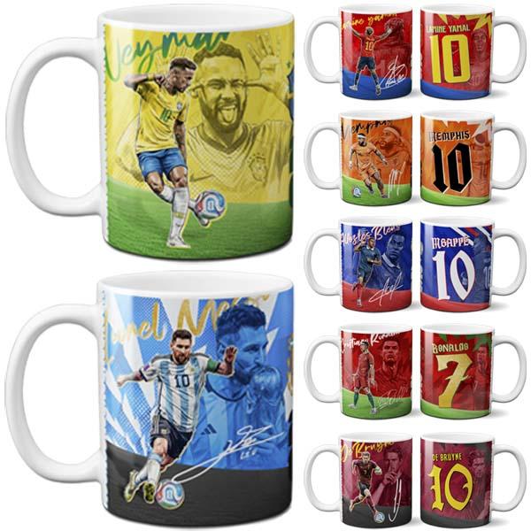 Pacote Artes Sublimação Canecas Craques da Copa 2026 Mockups