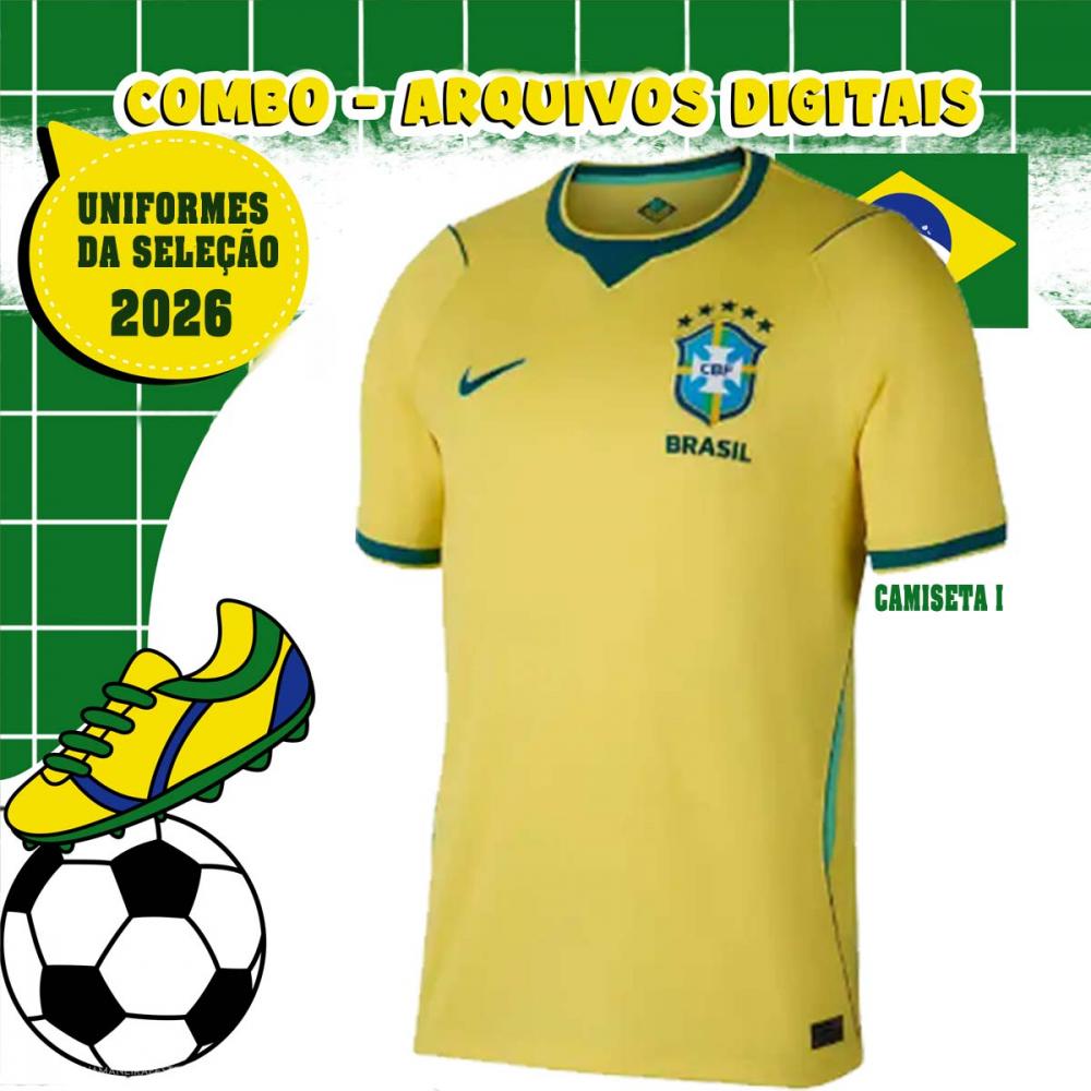 Estampas Artes Camisetas Uniforme Brasil Copa Mundo 2026