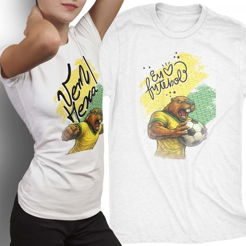 Estampas Artes Camisetas Brasil Capivara Torcida Copa Mundo