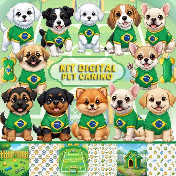 Kit Digital Artes Pet Copa do Mundo Canino Cachorros Cães
