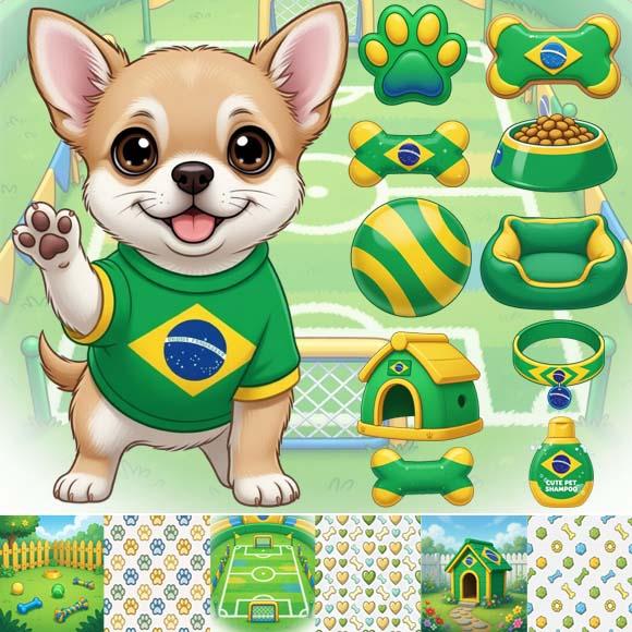 Kit Digital Artes Pet Copa do Mundo Canino Cachorros Cães