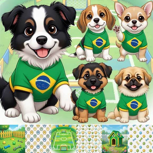 Pacote Artes Pet Copa Mundo Kit Digital Canino Cachorros Cão