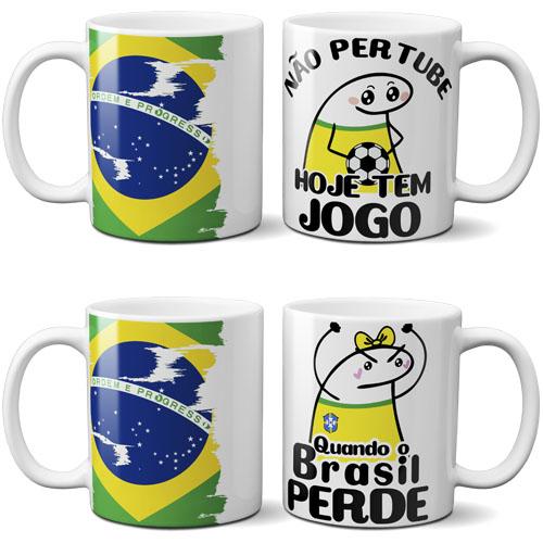 Pacote 50 Artes Canecas Flork Torcedor Brasil Copa Mockups Florks