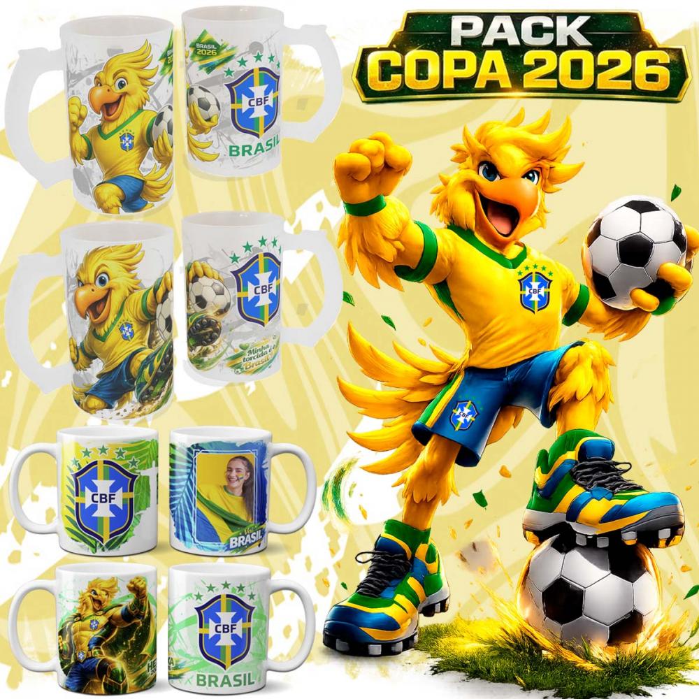 Artes Canecas Brasil Copa Sublimação Combo Estampas Png