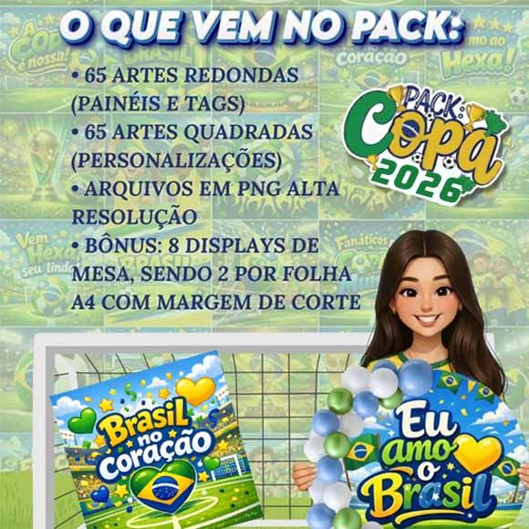 Artes Brasil Copa Mundo 2026 Quadradas Redondas Prontas Png