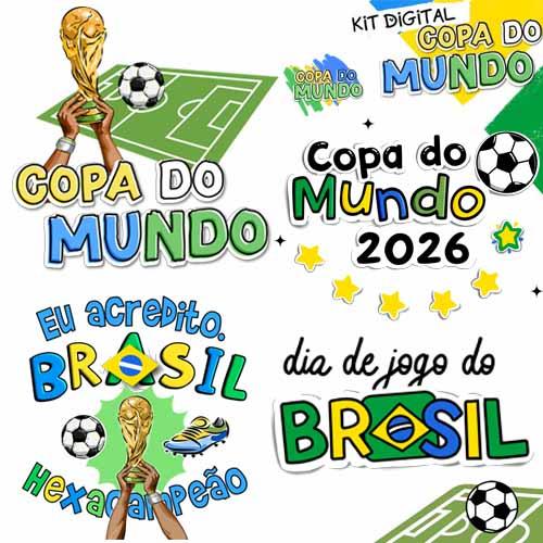 Artes Copa Mundo 2026 Estampas Frases Coloridas Pandoca Bras