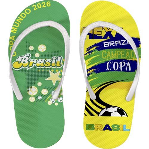 Artes Chinelos Copa Mundo Futebol Torcida Brasil Sublimação