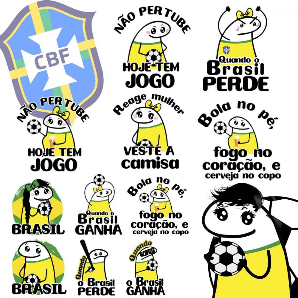 Artes Flork Meme Torcedor Brasil Copa Mundo Futebol Florks