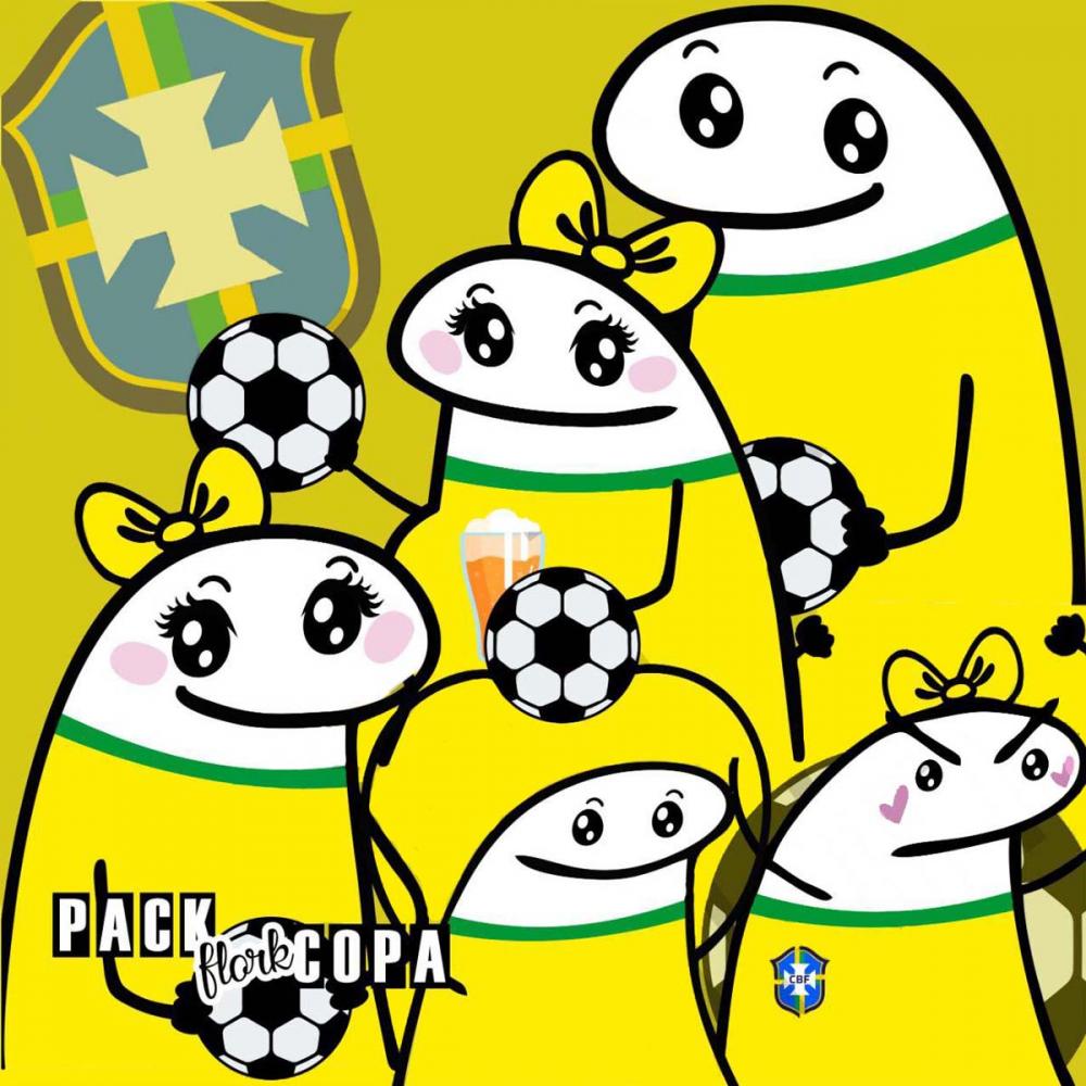 Artes Flork Meme Torcedor Brasil Copa Mundo Futebol Florks