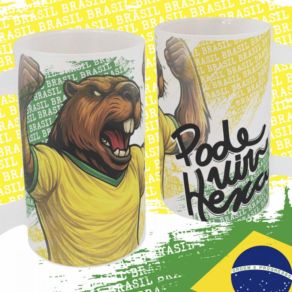 Artes Torcida Brasil Copa Mundo Canecas Chopp Capivara Cdr