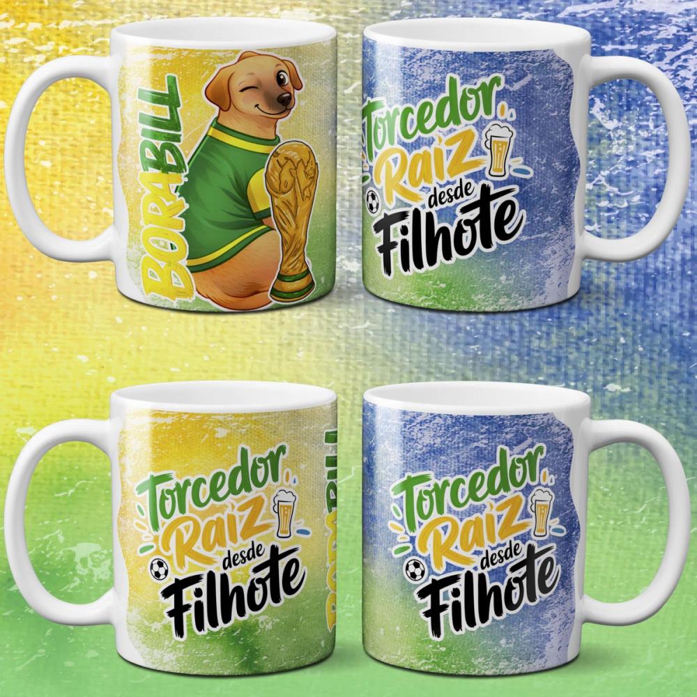 Kit Digital Artes Canecas Brasil Copa Sublimação 28 Estampas