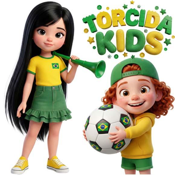 Kit Digital Artes Bonequinhos Torcida Brasil Copa 2026 Png