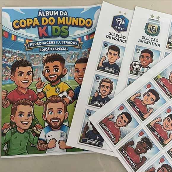 Kit Digital Artes Álbum Kids Infantil Figurinhas Copa Mundo